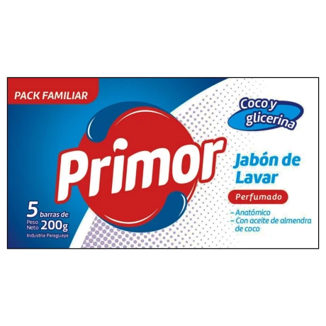 JABON EN BARRA PRIMOR BLANCO X 5 U 200 GR JABON EN BARRA PRIMOR BLANCO X 5 U 200 GR