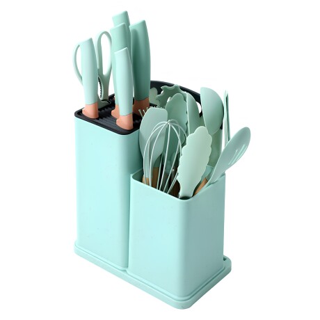 Set x 19 Utensilios de cocina en silicona libre de BPA Verde