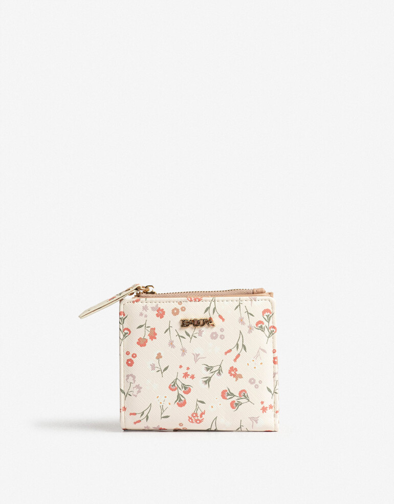 Billetera Billetera Con Solapa - Estampado Flores