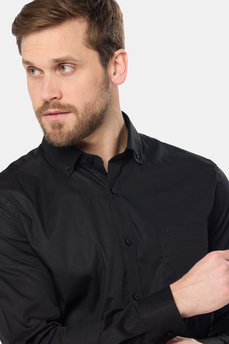 CAMISA LISA SPORT CON SPANDEX - Negro 