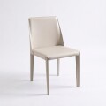 Silla De Comedor Ecocuero 100% Tapizada Beige