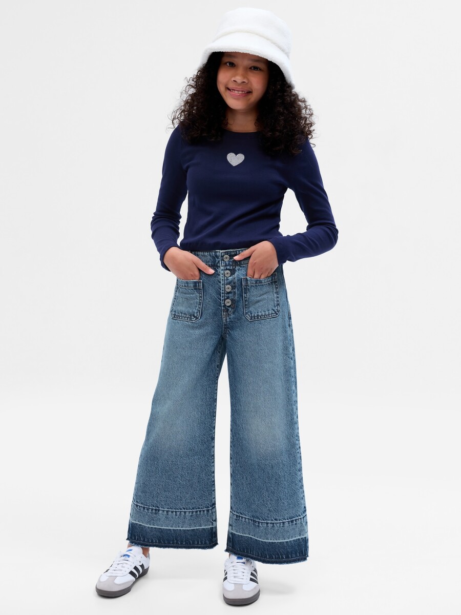 Jean High Stride Ankle Niña - Medium Wash 