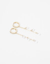Aros Colgantes Largos Strass Aros Colgantes Con Cubic Zirconia. - Dorado