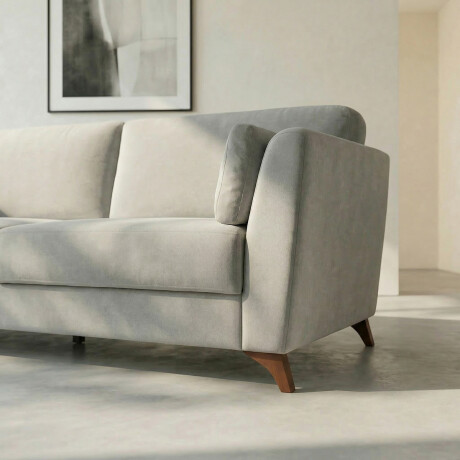 Sofá Capri - Tela Microfibra - 3 cuerpos Kruger 06-155 (Ceniza)