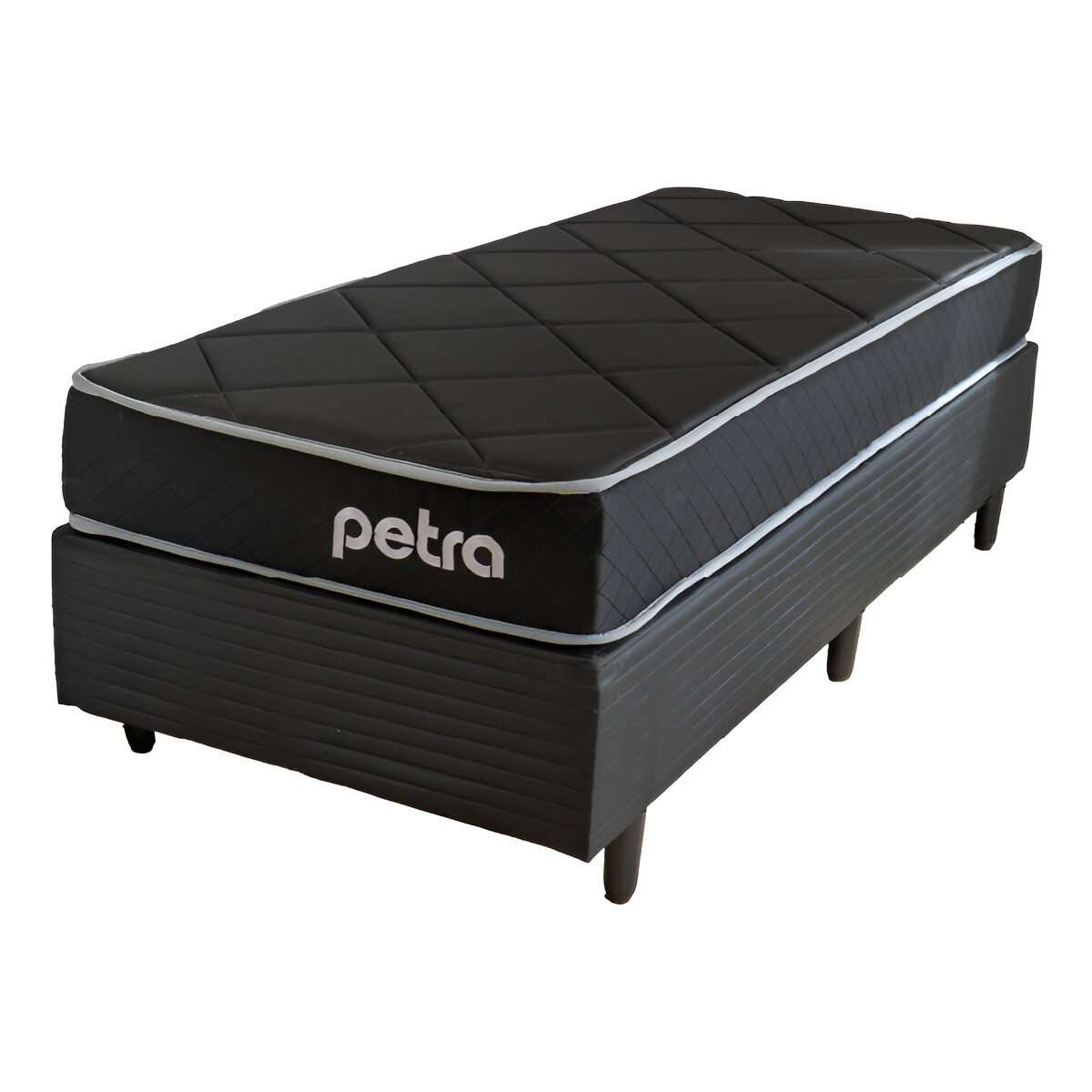 Sommier Somier Colchón 1 Plaza Espuma 20cm 150kg Reversible Color Negro 