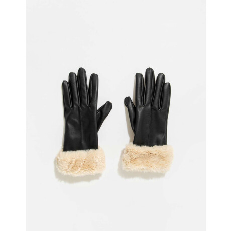 Guantes Con Puños Peluditos Negro