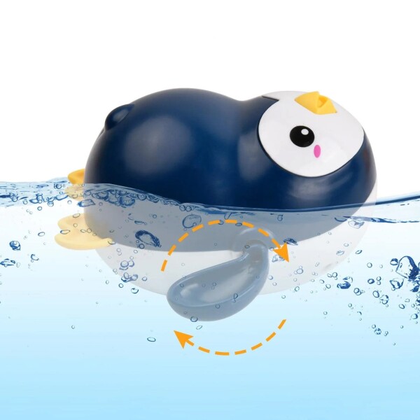 Pinguino Nadador Juguete A Cuerda Ducha Baño Niños Bebes Variante Color Azul