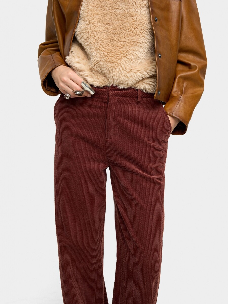 Pantalón De Pana 100% Algodón burdeos