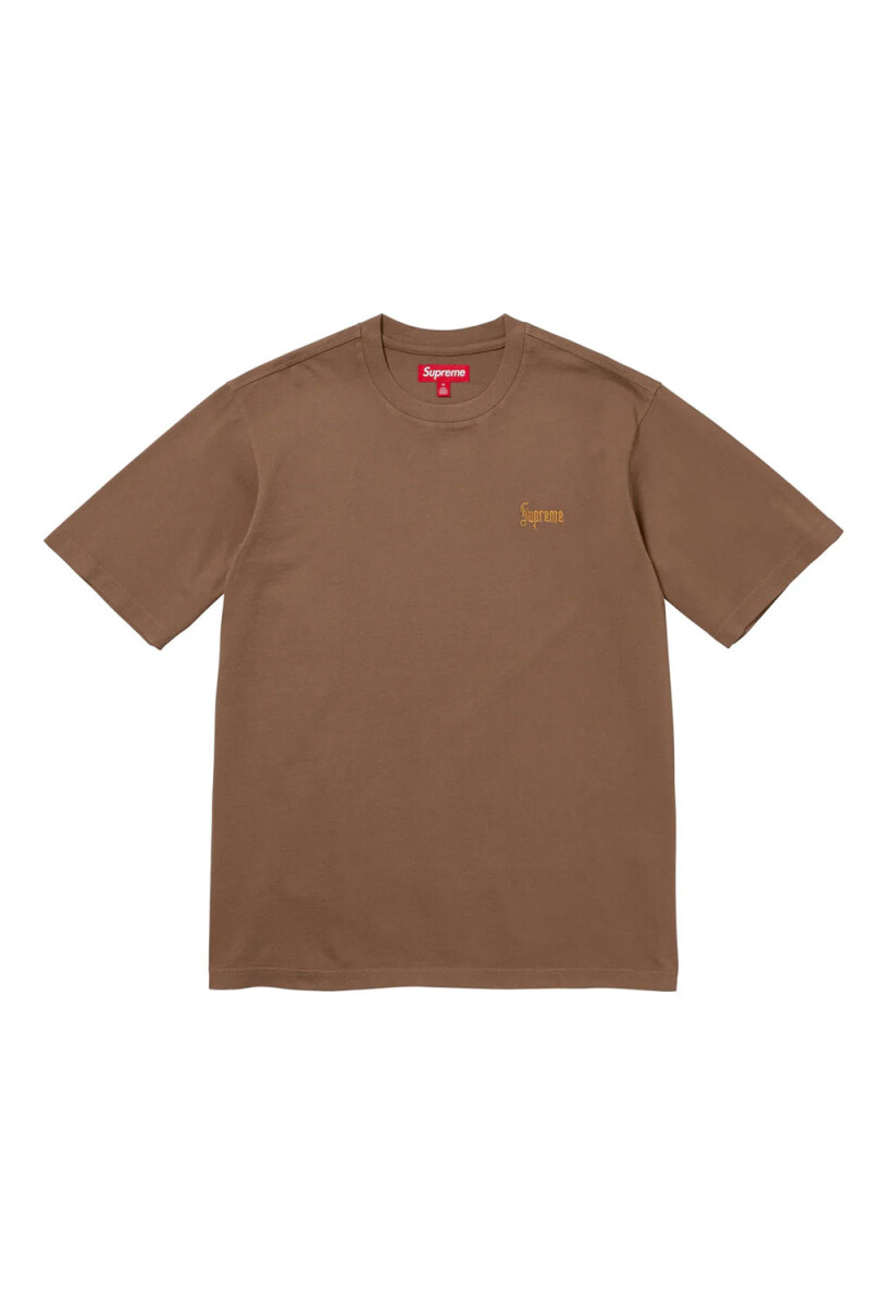 CLASSIC SCRIPT WASHED S/S TOP Marron