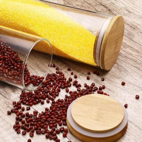 Frasco Recipiente Classic en Vidrio y Tapa en Madera 2300Ml Transparente