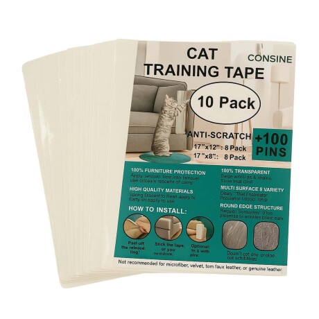 Set X10 Protectores Anti Arañazos Mascotas para Muebles Sofá Transparente