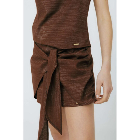 Falda Lazo Lurex Chocolate