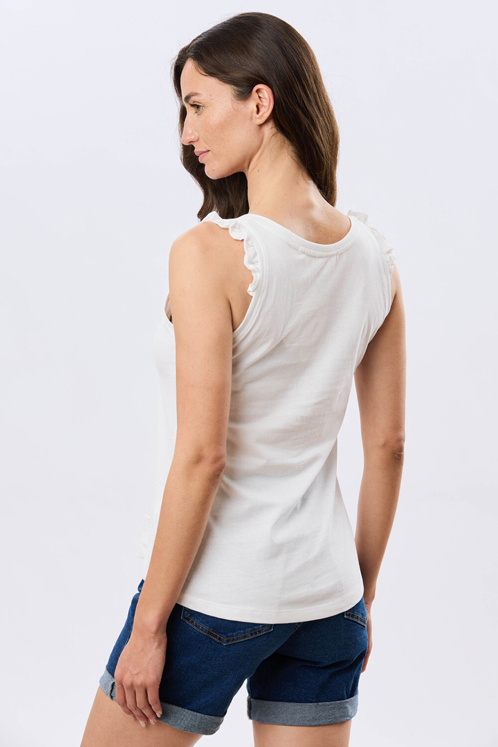 MUSCULOSA LISA DE ALGODÓN Blanco