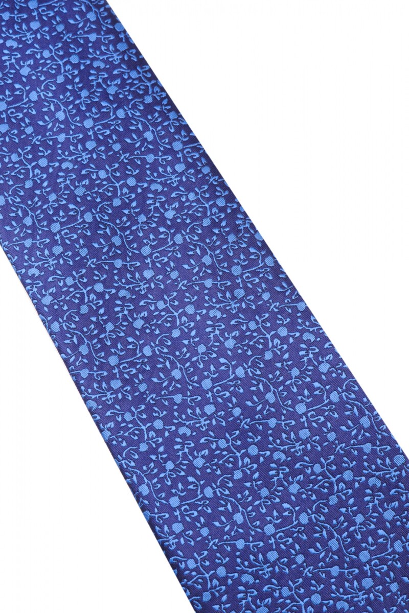 Corbata con pañuelo 8 cm AZUL