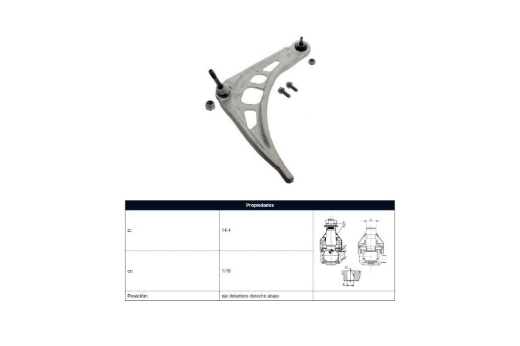 Parilla De Susp Del BMW 330 Ci (E46)/320D (E46)/328I (E46)/320I (E46)/318I (E46)/330Xd (E46)/323I (E46) 96-09 Der Parilla De Susp Del BMW 330 Ci (E46)/320D (E46)/328I (E46)/320I (E46)/318I (E46)/330Xd (E46)/323I (E46) 96-09 Der