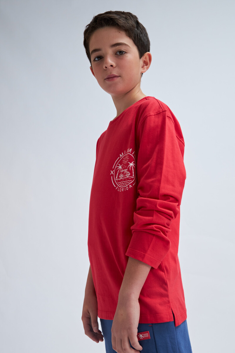 Camiseta manga larga Miami - Rojo