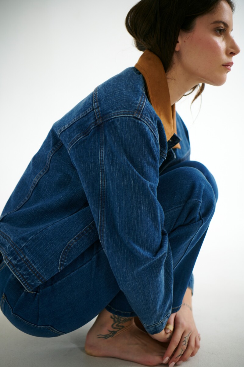 CHAQUETA JEAN CUELLO CAMEL