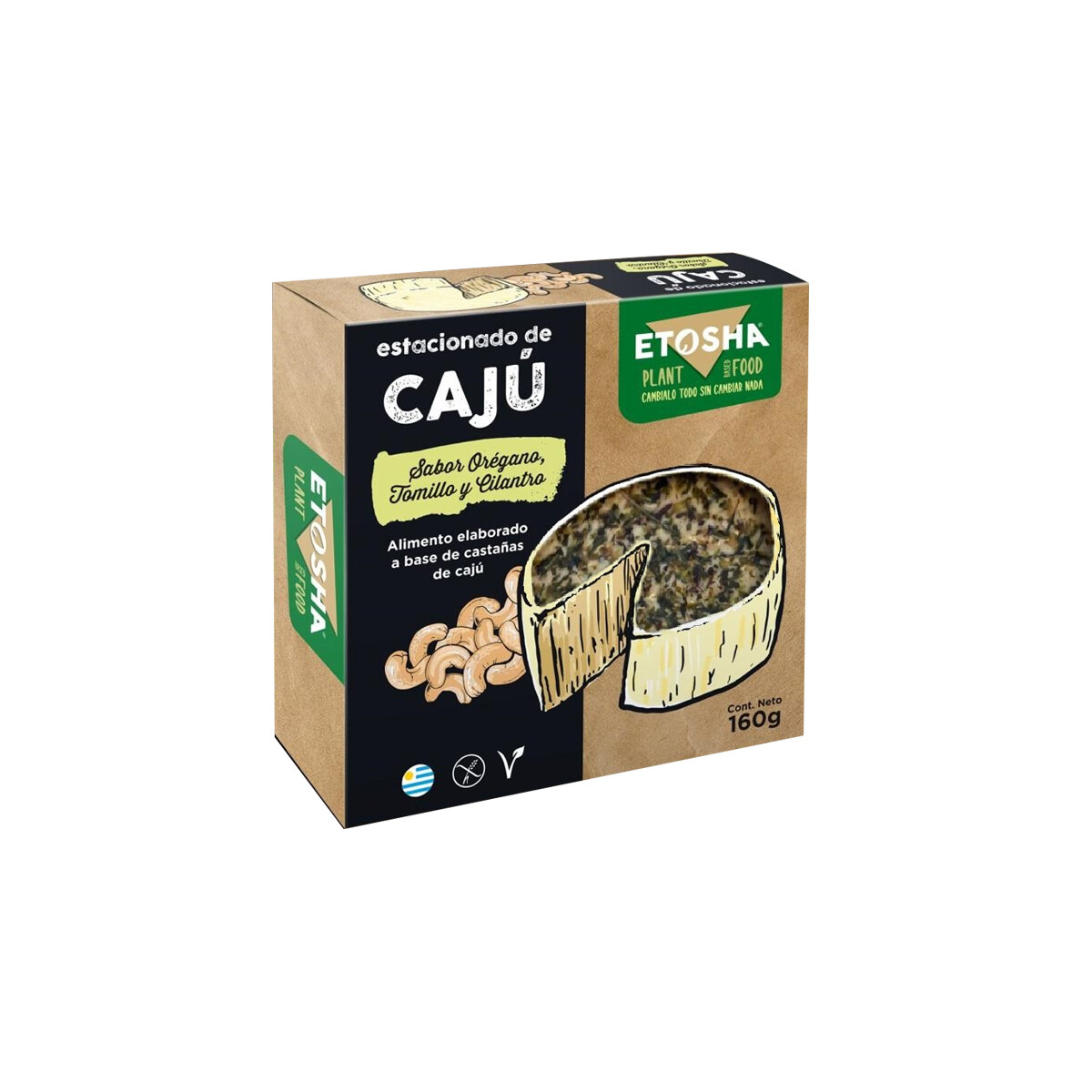 Queso estacionado de cajú, oregano, tomillo y cilantro 160g Etosha 