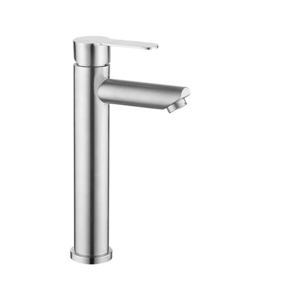 Grifería De Lavatorio Monocomando Alto De Mesada Milano Gris Satinado 