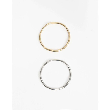 Pulseras Set Rígida Metal Dorado