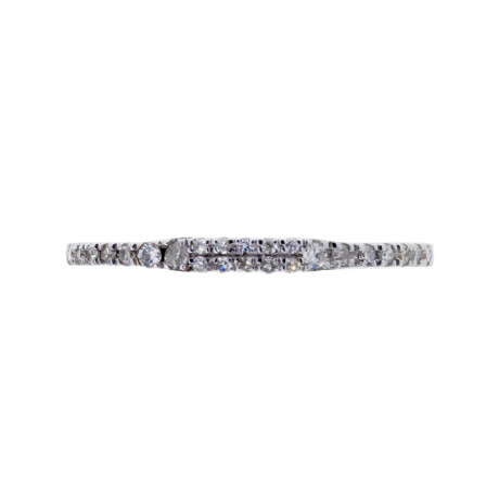 Anillo de oro gris 18 ktes con brillantes, MEDIO SIN FIN. Anillo de oro gris 18 ktes con brillantes, MEDIO SIN FIN.
