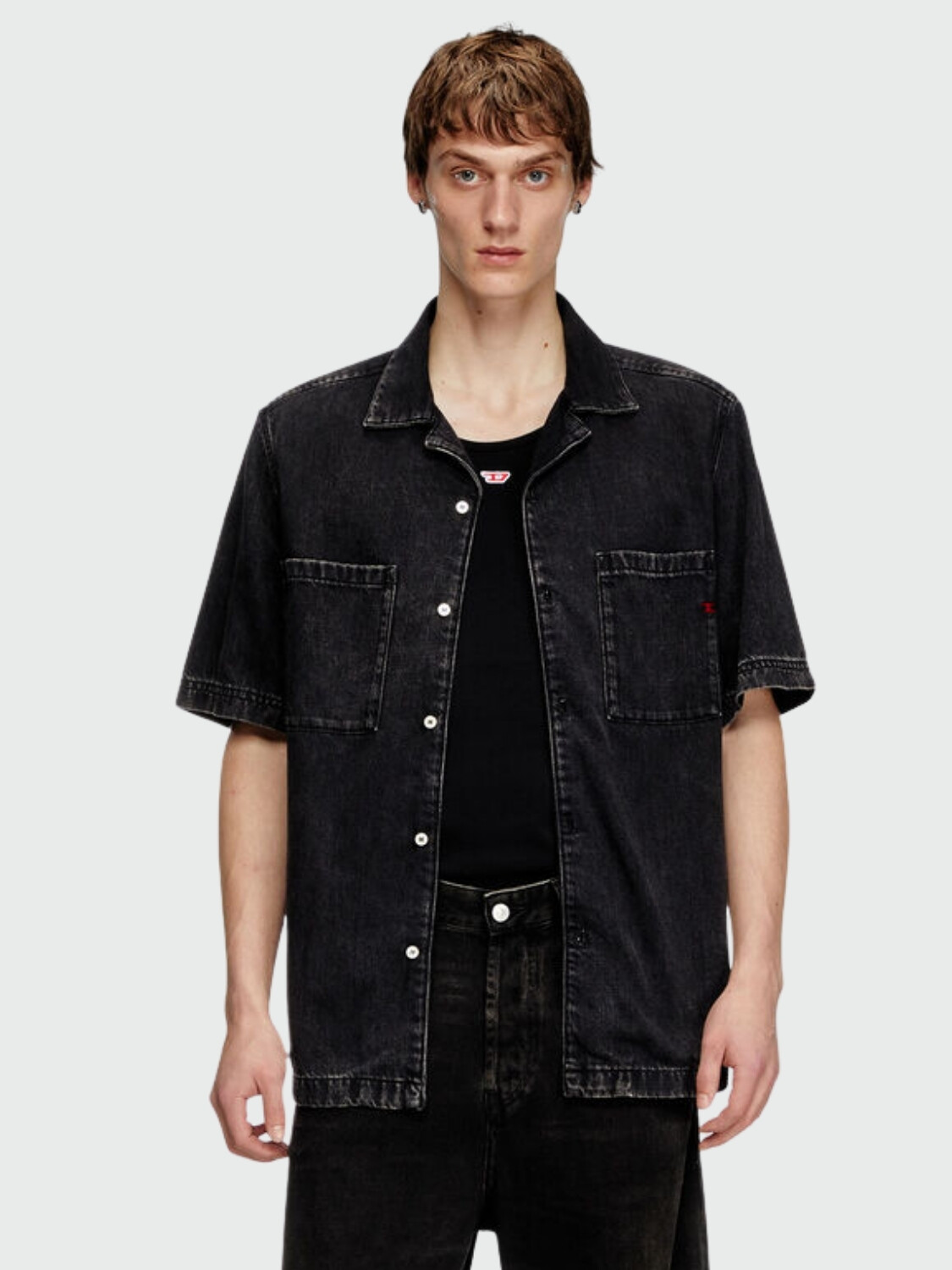 DIESEL - Camisa D- Parocorto Negro
