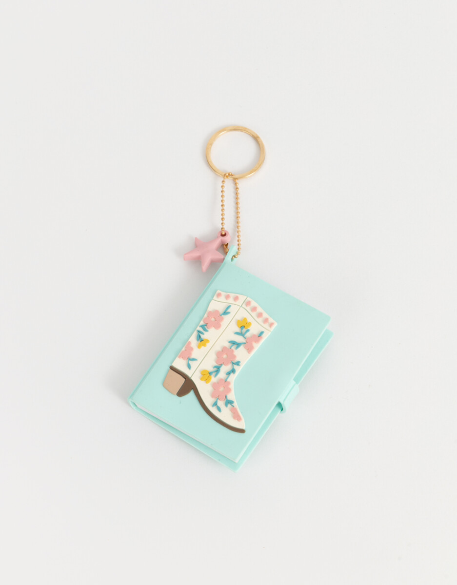 Llavero Y Charm Con Libreta De Bota Western 