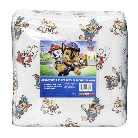 Acolchado Infantil 130 Hilos 1 Plaza 100% Algodón Paw Patrol