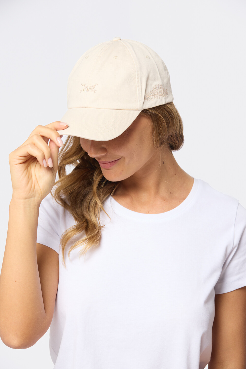 GORRO CON VISERA DE LONA Beige