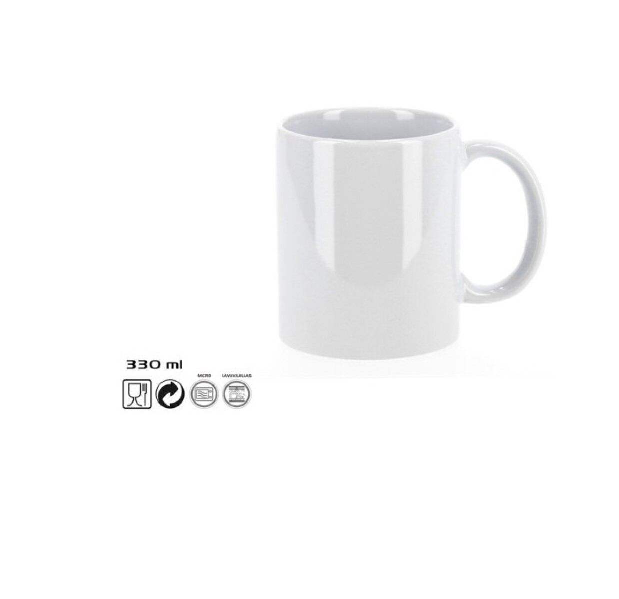 Taza de Cerámica Bali Blanca 330 ml 