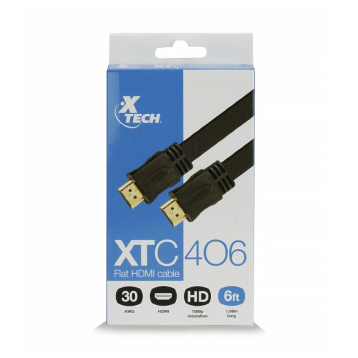 CABLE PLANO HDMI A HDMI 1.8 METROS XTECH XTC-406 Negro