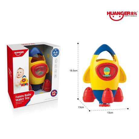 Cohete Cascada Juguete Acuático Agua Baño de Bebé Huanger Amarillo