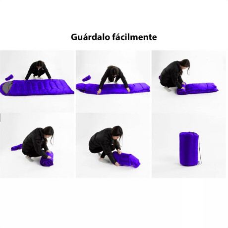 Sobre Dormir C/ Capucha Reforzado + Bolso Camping N1 Violeta