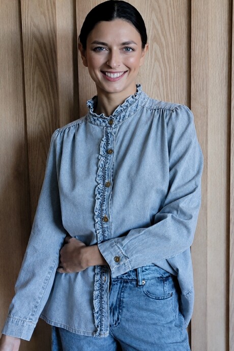 Camisa Magda Denim Celeste