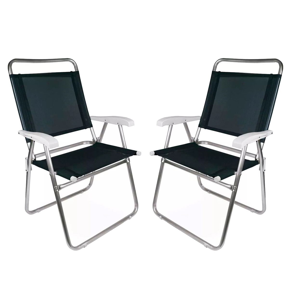 Set X 2 Sillas Master Plus Aluminio - NEGRO 