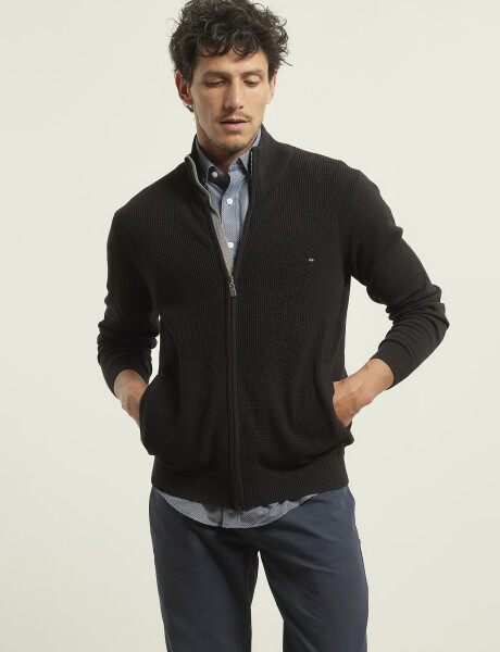 Cardigan Punto Harrington Label Negro