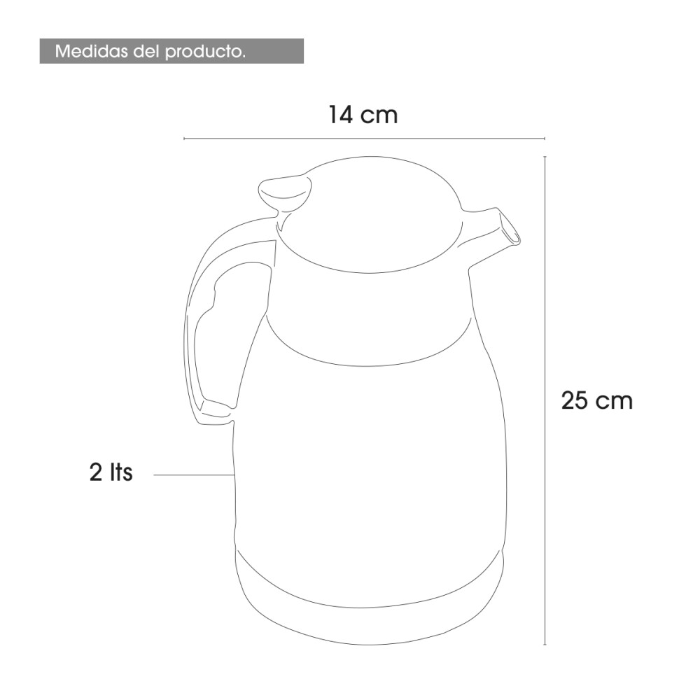 Jarra Térmica 2 L Acero Inoxidable Café Mate Te Jarra Térmica 2 L Acero Inoxidable Café Mate Te