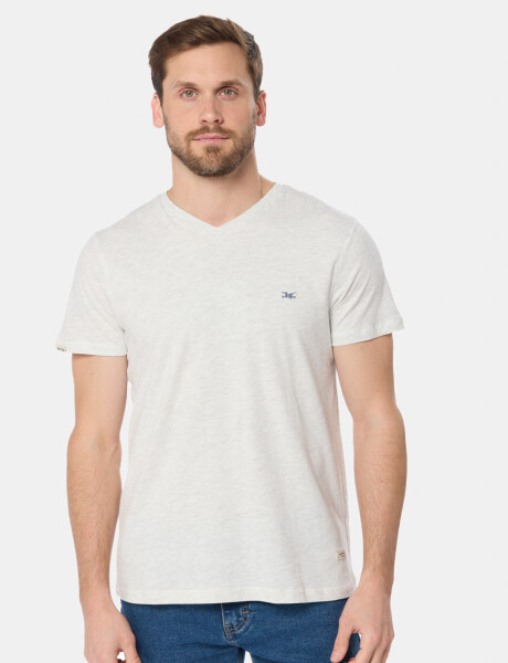 REMERA LISA ESCOTE V Gris