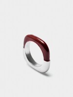 Anillo Con Esmalte burdeos