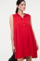 VESTIDO CORTO CON CUELLO Rojo