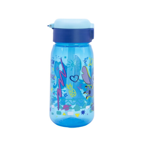 Botella Plástica Stitch Active con Pajita y Botón de Apertura 510 ml U