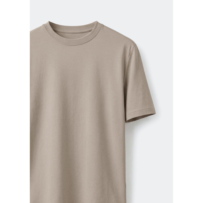 CAMISETA MM MASC MARROM CLARO