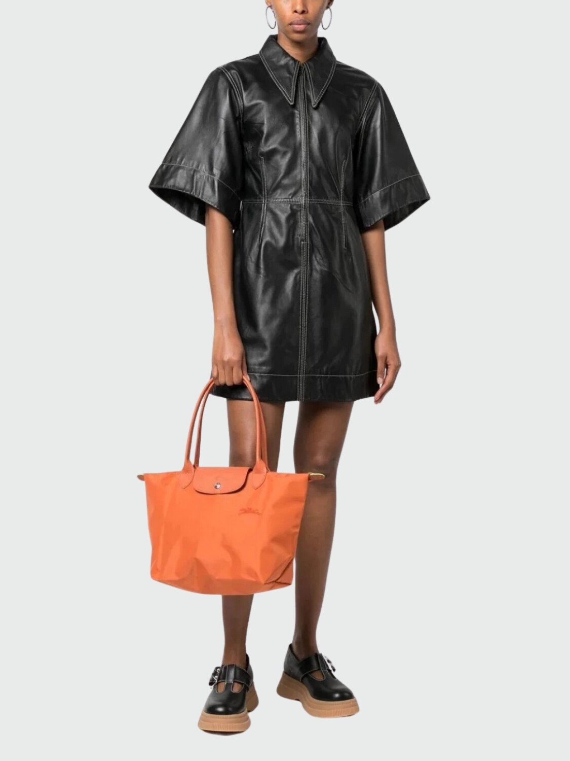 LONGCHAMP - Le Pliage Green M Naranja