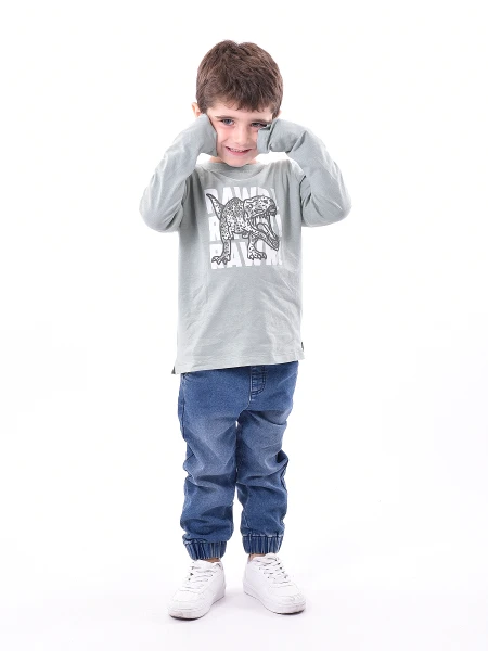 REMERA AKOS VERDE GRISACEO