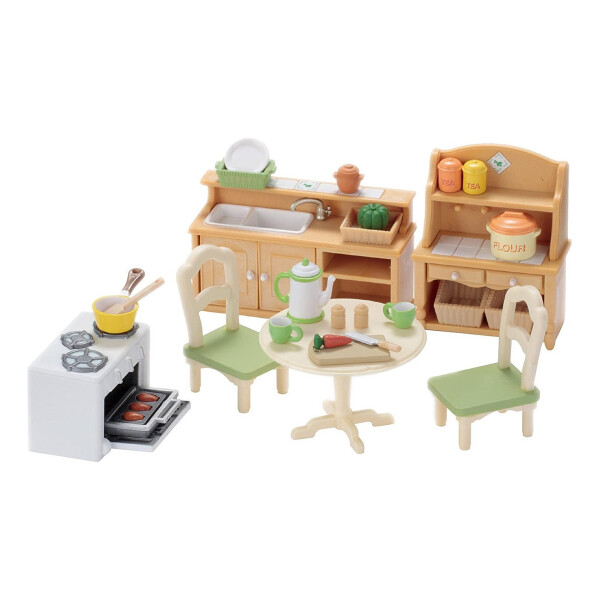 Sylvanian Families Set Cocina Mesa Sillas Comida Accesorios Sylvanian Families Set Cocina Mesa Sillas Comida Accesorios