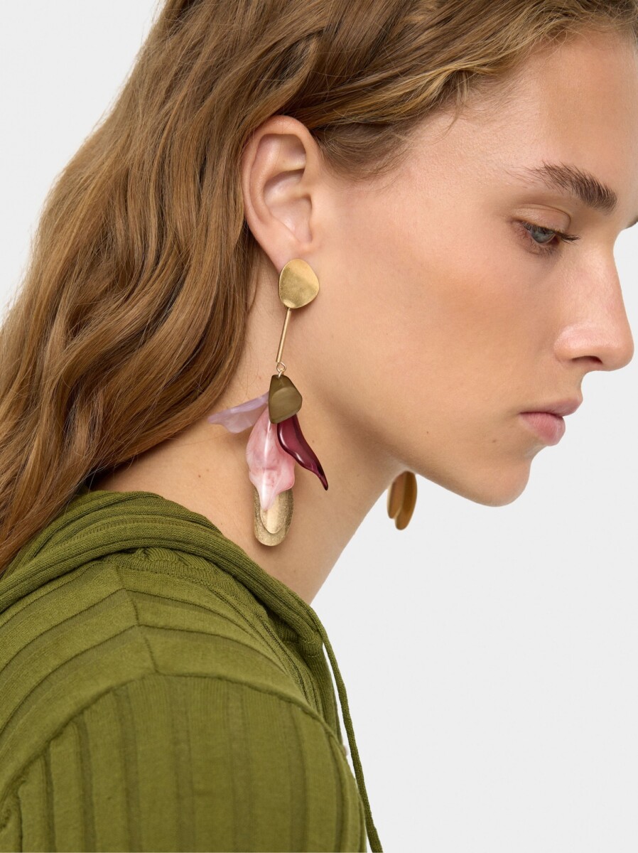 Pendientes Largos De Pétalos - multicolor 