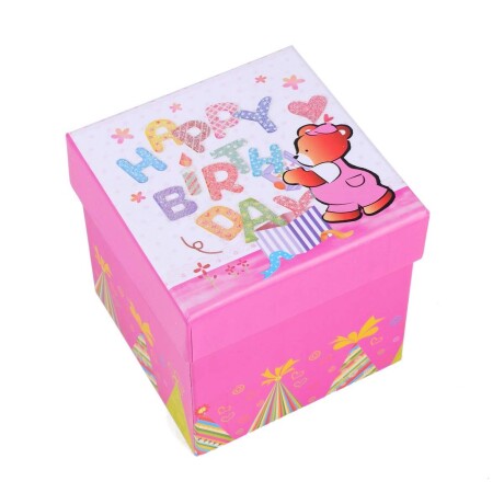 Cajita Happy Birthday 9.5*9.5*9.5cm Ve4-46-02 Unica
