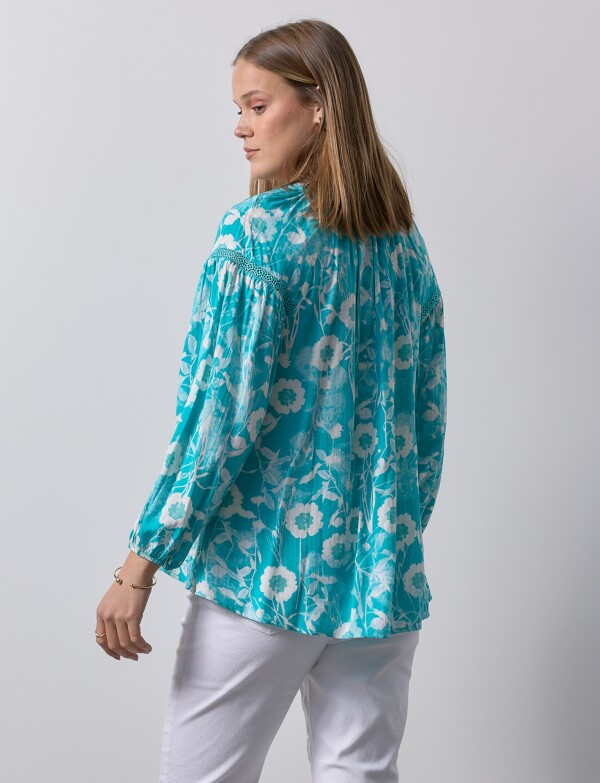 Blusa Puntilla TURQUESA/MULTI