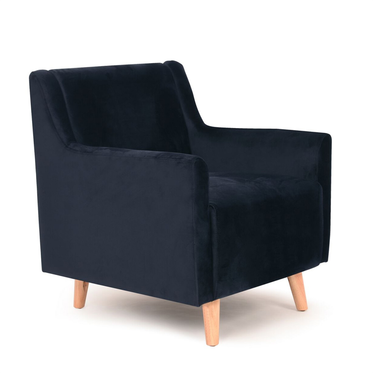 Butaca Sillon Poltrona Durham Tejido Patas Madera - AZUL 