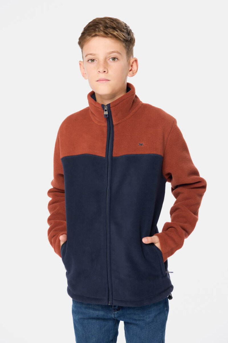CAMPERA POLAR BICOLOR - Bordo 